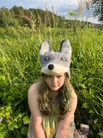 Filcēta vilnas cepure – maska: jenots, lapsa, vilks, lūsis - Attēls 5