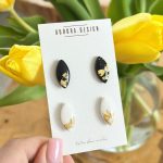 Polimērmāla auskari DUAL, 2 gab.