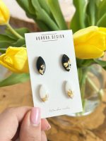 Polimērmāla auskari DUAL, 2 gab.