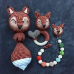 Tamborētu rotaļlietu komplekts "Lapsiņas"