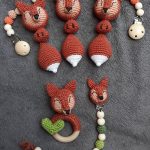 Tamborētu rotaļlietu komplekts "Lapsiņas"