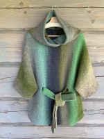 Adīta jaka zili zaļi pelēkos toņos - Attēls 2