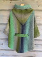 Adīta jaka zili zaļi pelēkos toņos - Attēls 3