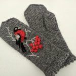 Sieviešu cimdi ar izšuvumu un filcējumu - Attēls 3