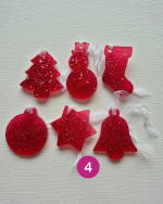 Eglīšu rotājumu komplekts, sarkanie toņi - Attēls 11