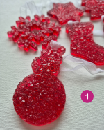 Eglīšu rotājumu komplekts, sarkanie toņi