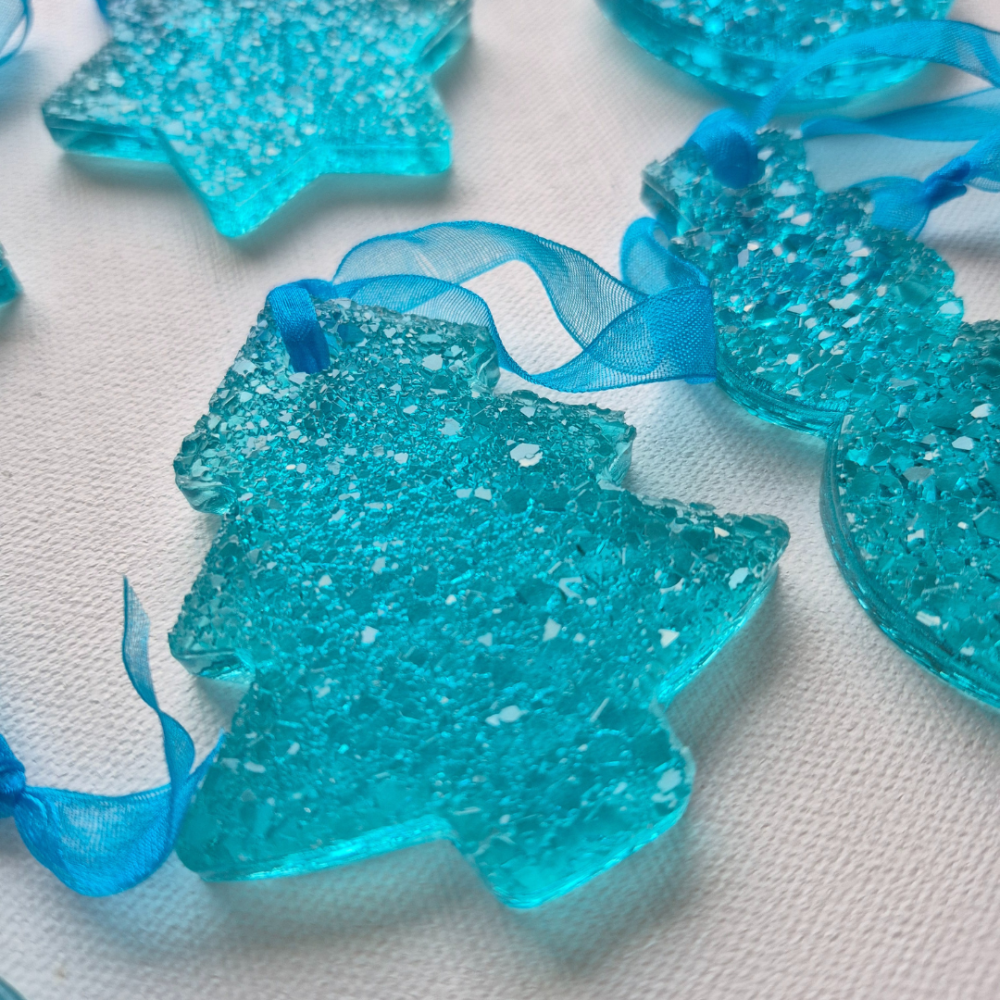 Eglīšu rotājumu komplekts, zils