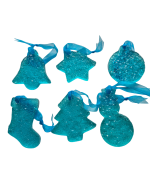 Eglīšu rotājumu komplekts, zils - Attēls 2