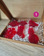 Eglīšu rotājumu komplekts, sarkanie toņi - Attēls 3