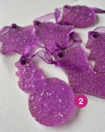 Eglīšu rotājumu komplekts, violetie toņi