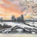 "Košums baltā mierā" Akrils /audekls uz koka apakšrāmja 40*50 cm 2022,g