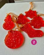 Eglīšu rotājumu komplekts, sarkanie toņi - Attēls 4