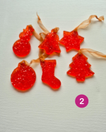 Eglīšu rotājumu komplekts, sarkanie toņi - Attēls 5