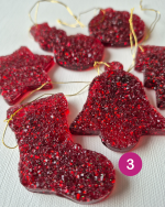 Eglīšu rotājumu komplekts, sarkanie toņi - Attēls 7