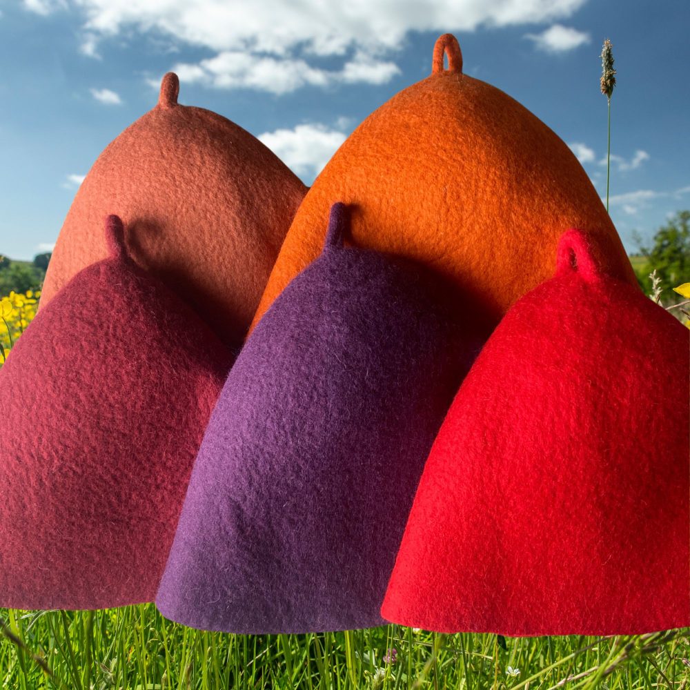 Filcēta pirts cepure – vienkrāsaina