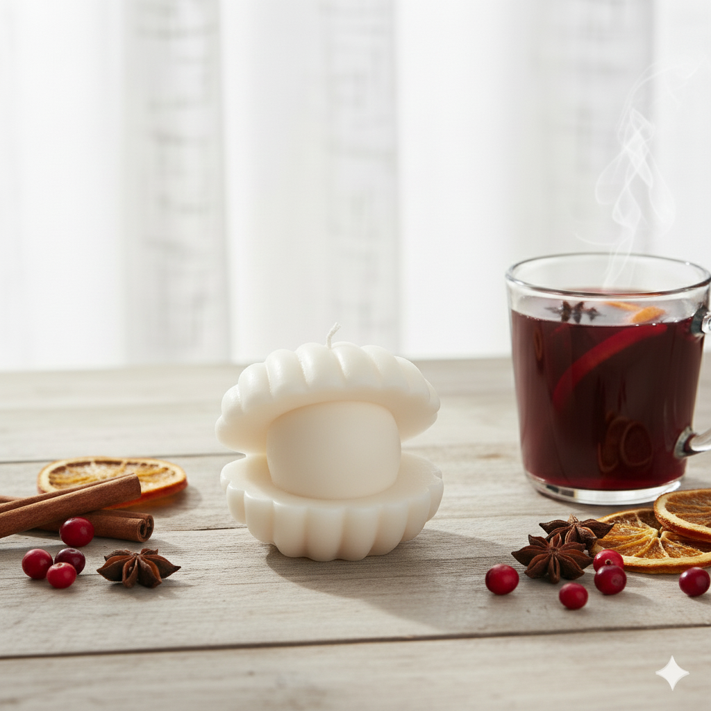 C16 - Karstvīns - balta Sojas vaska svece, dažādi aromāti (C16) - Attēls 1