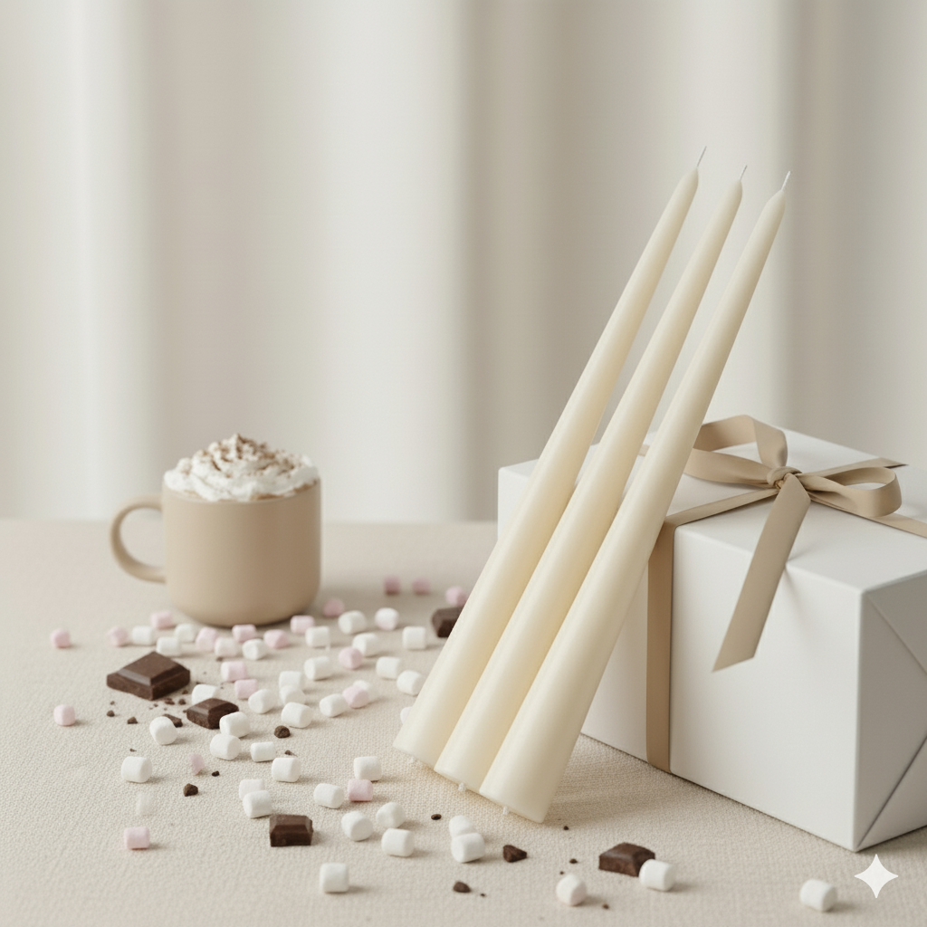 C35 - Karstā šokolāde. - balta Stearīna sveces, 3 gab., dažādi aromāti (C35) - Attēls 1