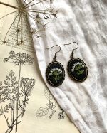 Auskari ar izšūtiem savvaļas burkāna ziediņiem - Attēls 3