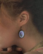 Ovāli auskari ar izšūtiem lavandas ziediem - Attēls 5