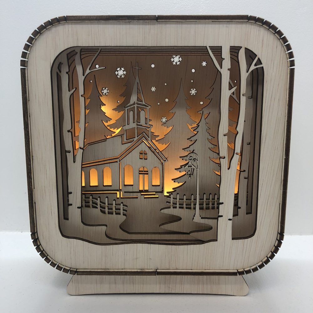 Dekoratīva ainiņa, ar LED lampiņām