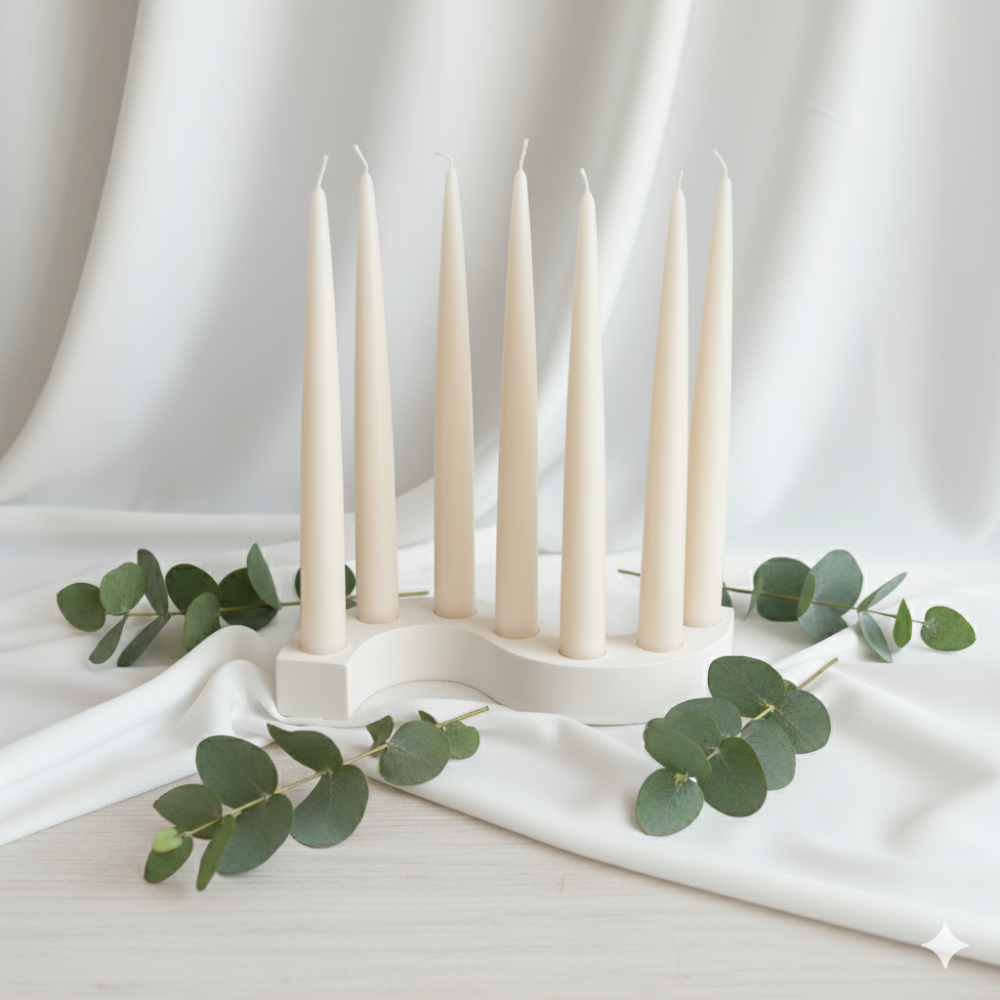 Svečturis un 7 sveces, dažādi aromāti (K18W)