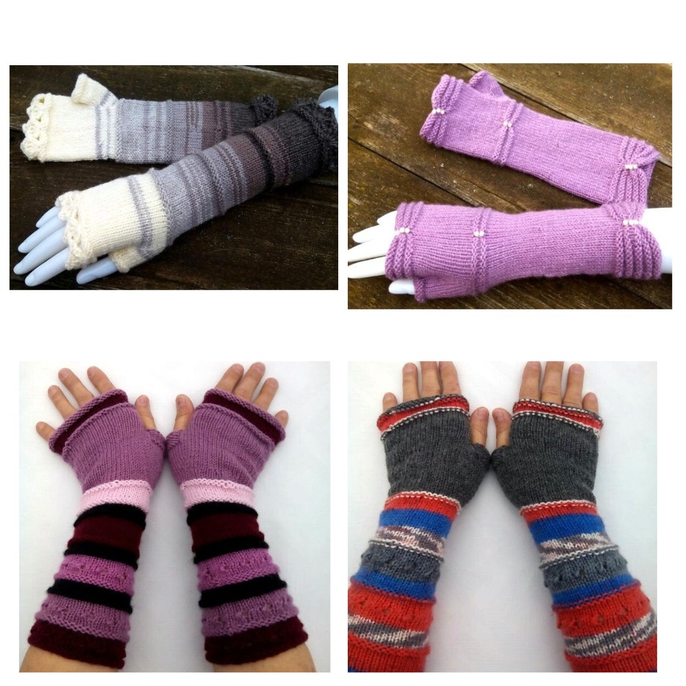 Bezpirkstu cimdi/Roku sildītāji "Daudzkrāsaini*"