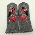 Sieviešu cimdi ar izšuvumu un filcējumu - Attēls 2