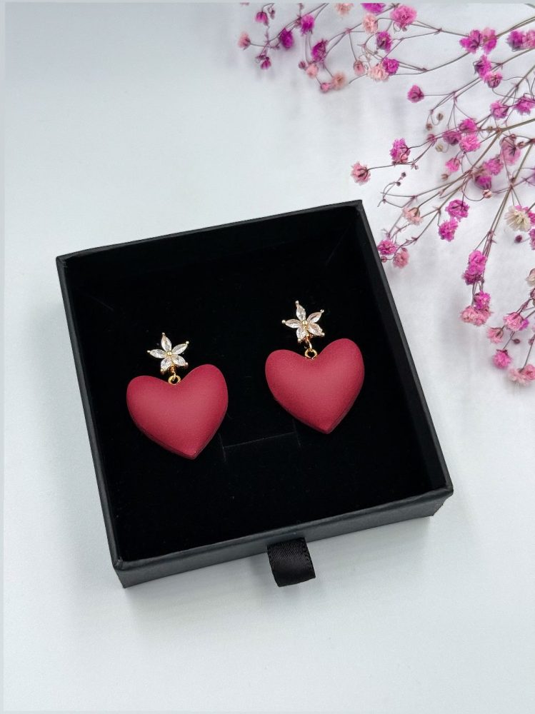 Auskari sarkanās sirdis