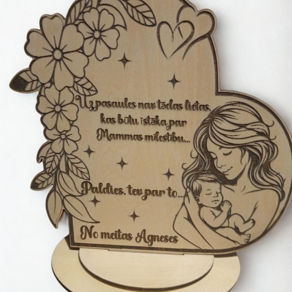 Personalizēts koka dekors mammai ar gravējumu