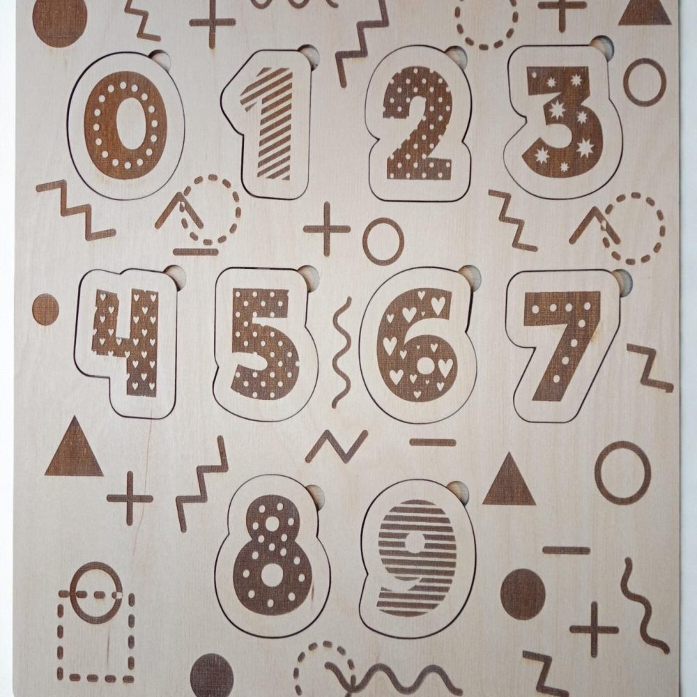 Koka ciparu puzle bērniem – 0 līdz 9