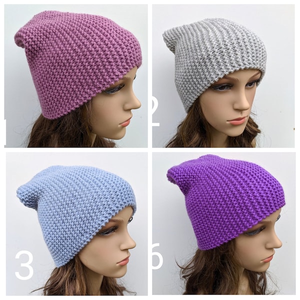 Adīta sieviešu cepure "Vienkrāsaina"