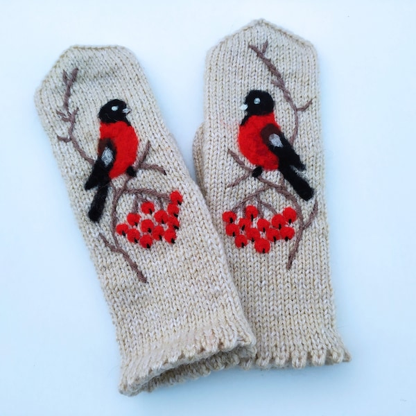 Sieviešu cimdi ar izšuvumu / filcējumu