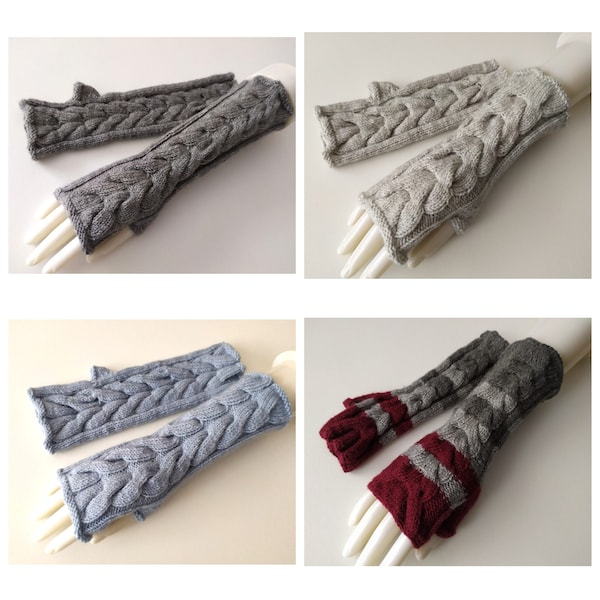 Sieviešu bezpirkstu cimdi/Roku sildītāji "Vienkrāsaini*"