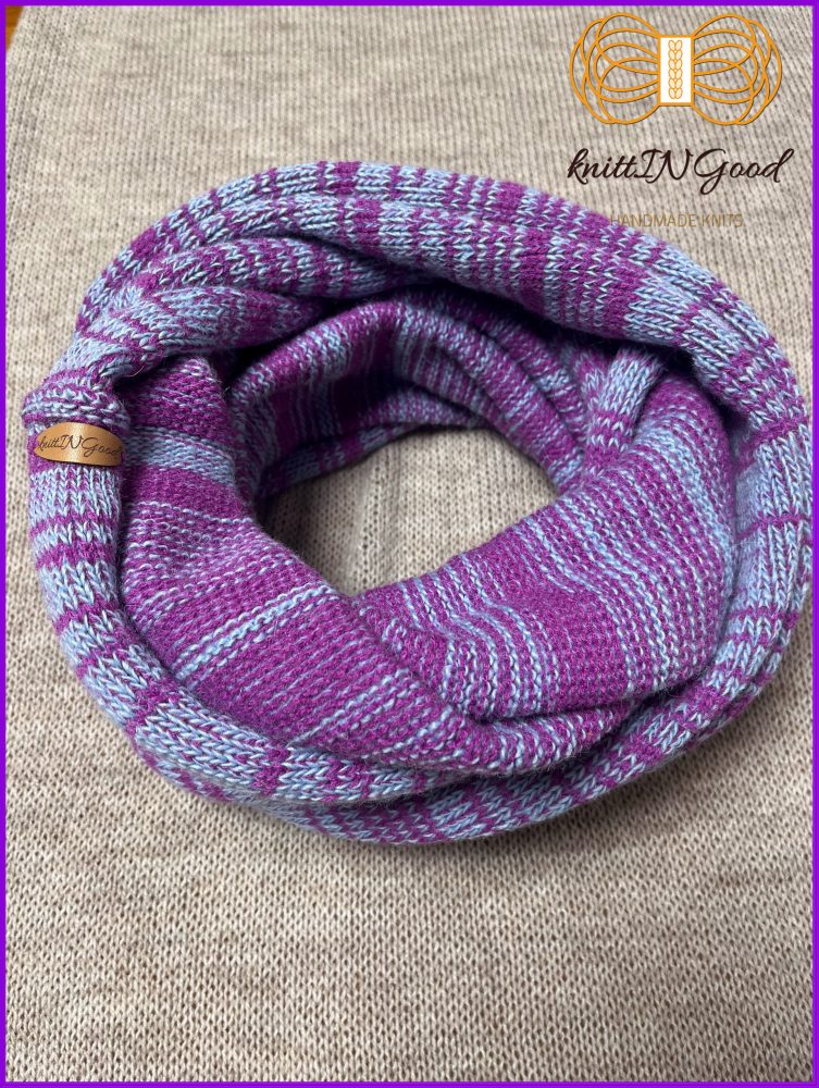 Merīnvilnas apaļšalle (dubulta, violeti zila)