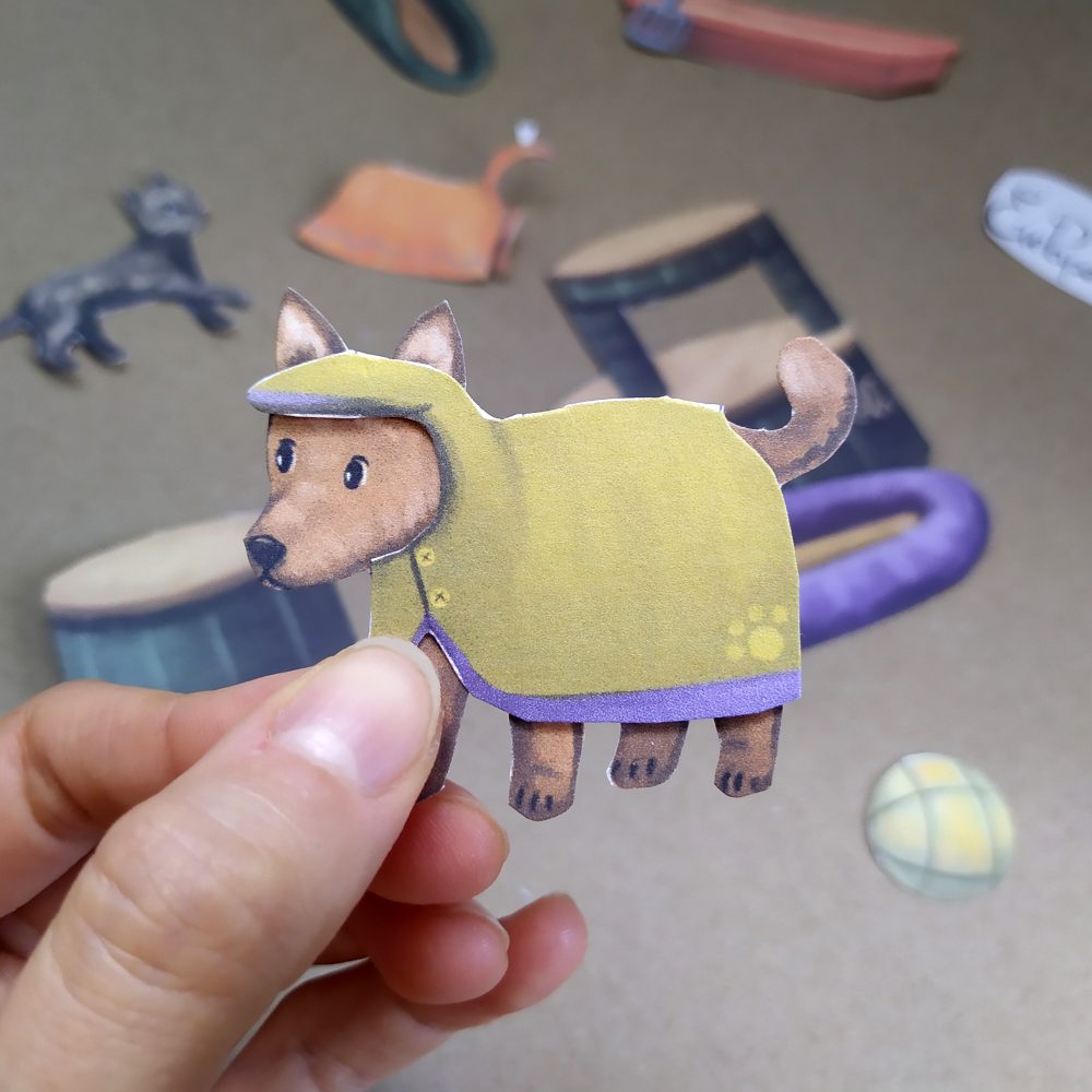 Papīra lellītes "Suns un kaķis"