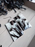 Polimērmāla auskari "Melnbaltais foto"