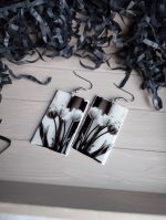 Polimērmāla auskari "Melnbaltais foto" - Attēls 2