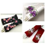 Sieviešu cimdi ar izšuvumu