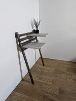 Koka stāvplaukts ar akmens virsmu, divlīmeņu, gaiši pelēks - Attēls 6