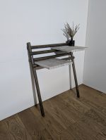 Koka stāvplaukts ar akmens virsmu, divlīmeņu, gaiši pelēks - Attēls 5