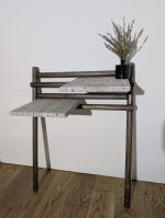 Koka stāvplaukts ar akmens virsmu, divlīmeņu, gaiši pelēks - Attēls 4