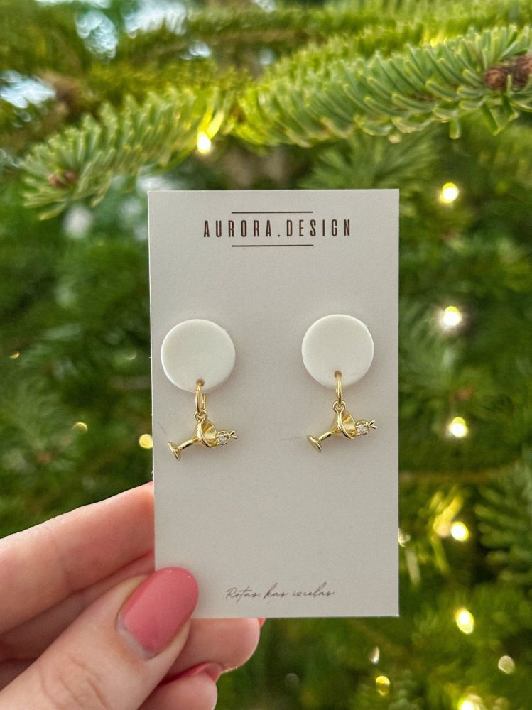 Polimērmāla auskari MARTINI WHITE