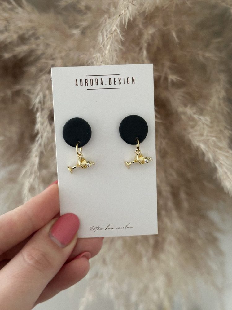 Polimērmāla auskari MARTINI BLACK