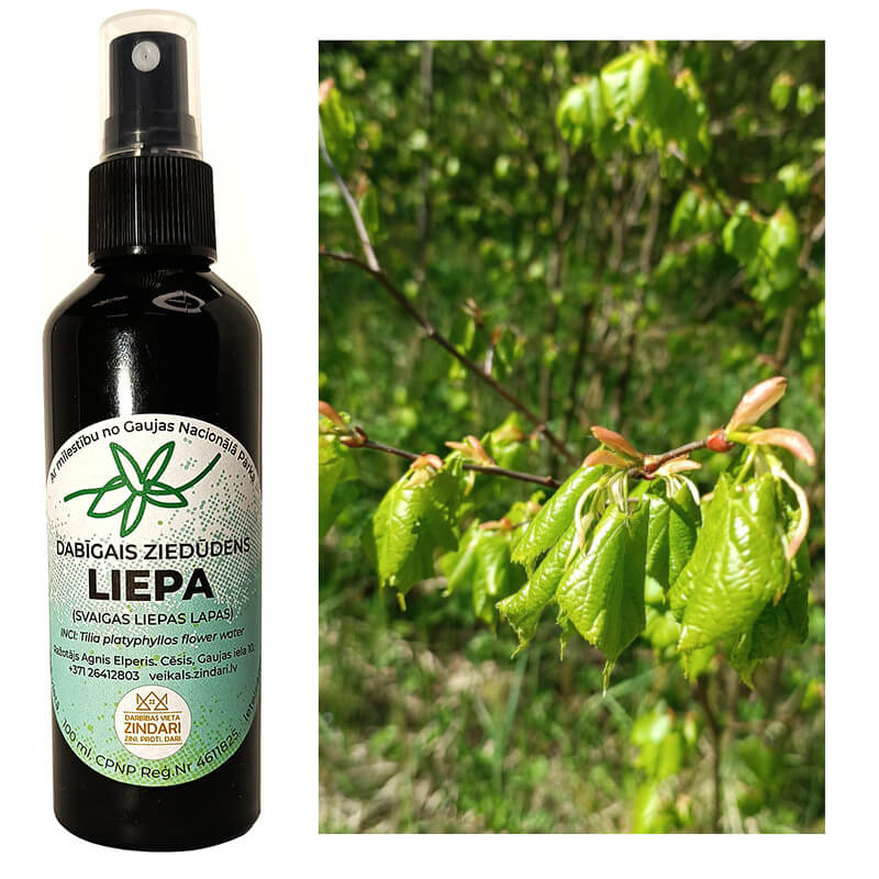 Dabīgais ziedūdens (hidrolāts) LIEPAS LAPAS