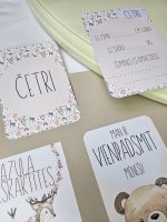 Mazuļa mēneškartītes. Lieliska dāvana raudzībās. Mēneškartītes meitenei. Ikmēneša kartītes