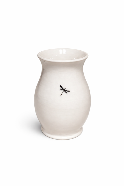 balta keramikas vāze