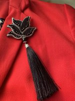 Melna broša ar ziedu “Lilija” - Attēls 3