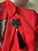 Melna broša ar ziedu “Lilija” - Attēls 2