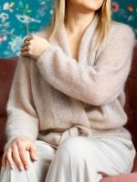 Adīta jaka ar jostiņu - Attēls 11