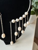 Balta pērļu kaklarota "Pērļu lietus" - Attēls 2